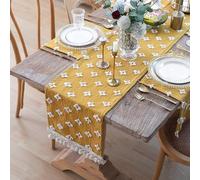 Namzi Table Flag, 1 Piece, 86.6 * 11.8 inch, Yellow, Home Kitchen, Stylish Decor, Durable Cotton Design, Perfect for Dining & Gatherings
