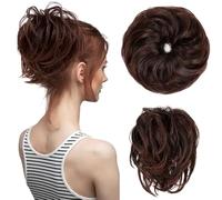 Namzi Tousled Updo Messy Hair Bun,Clip in Hair Chignon with Side Comb Natural Adjustable Versatile Synthetic Hair Scrunchies for Women Girls，Chocolate Brown