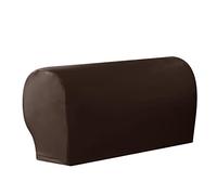Namzi Waterproof Faux Pu Leather Armrest Covers Vintage Stretch Arm Covers for Chairs Couch Sofa Armchair Slipcovers for Recliner Sofa 2pcs, Dark Coffee