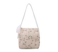 Namzi White Weave Bag 1 Piece,Adorable Lace Korean Style Straw Bag, Trendy for Dates Street Outings, Fashion Forward