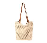 Namzi Woven Bags,1 Piece Black,Small size,Cotton Thread Beach Tote, Crocheted Hollow Out Shoulder Bag, Stylish for Seaside Getaways Leisure Trips