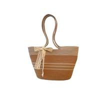 Namzi Woven Bags, 1 Piece Khaki, Cute Woven Beach Bag, Spacious for Beach Essentials, Stylish Handheld Weave Design for Summer Trips