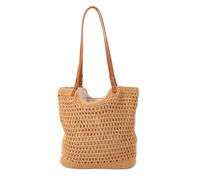 Namzi Woven Bags,1 Piece Khaki,Small size,Cotton Thread Beach Tote, Crocheted Hollow Out Shoulder Bag, Stylish for Seaside Getaways Leisure Trips