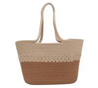 Namzi Woven Bags ,1 Piece Khaki, Straw Beach Tote, Crocheted Hollow Out Shoulder Bag, Trendy for Seaside Trips Leisure Getaways