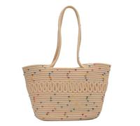 Namzi Woven Bags ,1 Piece Multicolor, Straw Beach Tote, Crocheted Hollow Out Shoulder Bag, Trendy for Seaside Trips Leisure Getaways