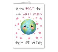 nan 70 70th Birthday Card best NAN in the whole world A5 size cute