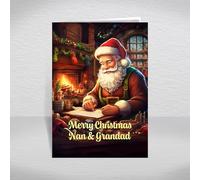 Nan and Grandad Christmas Card, A5 Special Christmas Card for Nan and Grandad, Grandparents Christmas Greeting Cards with Christmas Wishes Greetings Verse Inside: Traditional Santa Christmas Card