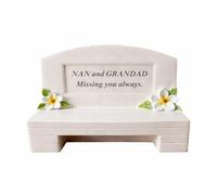 Nan and Grandad Memorial Bench Ornament 17x13x7cm Graveside Memorial Plaque Missing You Always Garden Grave Decoration Remembrance Ornament Sympathy Gift