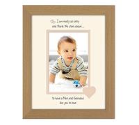 Nan and Grandad Photo Frame I Thank the Stars Portrait 1060F Double Mounted Quality Gift (Oak Finish Frame Cream Mount Beige Inside)
