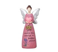 Nan Angel Figurine Pink Resin You Make The World A Better Place Love Heart Fairy