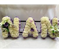 Nan Artificial Silk Funeral Flower Tribute Any 3 Letters Memorial Silky Bouquets (Baby Blue)