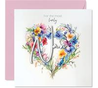 Nan Birthday Card - Heart of Flowers - Happy Birthday Card for Nan from Grandson Granddaughter, 145mm Floral Bouquet Greeting Cards
