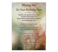 Nan Birthday Memorial Card Funeral Graveside Poem & Stake F435