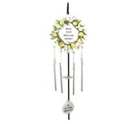 Nan Cream Rose Memorial Wind Chime Hanging Crook Tribute Plaque Graveside Ornament