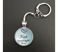 Nan Forever in My Heart Pendant On A Snake Keyring Memorial Keepsake N898
