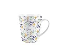 Nan Gift Mug - Yellow Floral Design Small Latte Mug - Ceramic White Tea/Coffee Present Gift