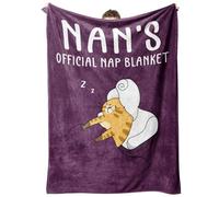Nan Gifts, Nan Birthday Gifts, Flannel Blanket Nans Gift for Mothers Day Thanksgiving Christmas, Soft Throw Blankets for Nans, Nana, Nanny, Grandma, 50" x 60" Purple