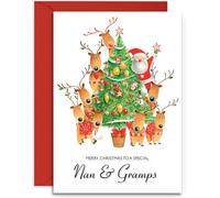 Nan & Gramps Christmas Card - Decorating the Tree - Medium Sized Card (A5 Size -148mm x 210mm) with Envelope