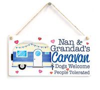 Nan & Grandad's Caravan Dogs Welcome People Tolerated - Caravan Sign Gift for Caravaners