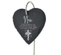 Nan Grave Stick Marker Celtic Knot Cross Plaque Ornament Memorial Heart Slate Sentimental Graveside Decor 25x11cm