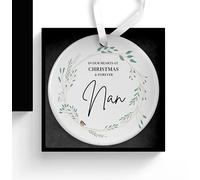 Nan Memorial Christmas Bauble, Remembering Nanny At Xmas, Remembrance Ornament, In Loving Memory, Ceramic Hanging Tree Decoration