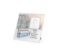 Nan Memorial Christmas Photo Frame Bench Snow Scene - Xmas Plaque Verse Home