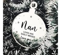 Nan Memorial Gift Engraved Hanging Bauble In Memory Plaque Keepsake