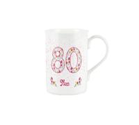 Nan Pink Floral Ages Mug - 80th Birthday Gifts Bone China Coffee/Tea Mug