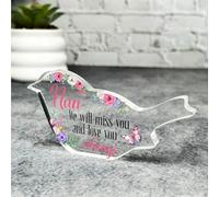 Nan Pink Floral Robin Plaque Sympathy Gift Keepsake Memorial Gift - Small Gifts For Him For Her, Present, Acrylic Plaque, Unqiue Gift, Ornament, Décor, Plaque, trinket, Keepsake Gift