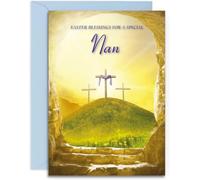 Nan Religious Easter Card - Christian Easter Card - A5 Size with Envelope