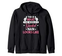 Nan Shirt Gift: World's Greatest Nan Zip Hoodie