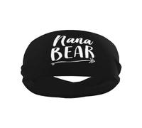 Nana Bear Sports Sweatbands for Men & Women, Non-Slip Elastic Wristbands & Headbands for Basketball, Tennis, Workout, Gym, Yoga, Absorbent & Breathable (Black)
