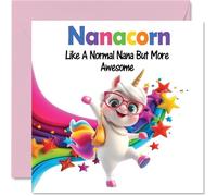 Nana Birthday Card - Awesome Nanacorn - Happy Birthday Card for Nana Nan from Grandson Granddaughter, 145mm Unicorn Bday Greeting Cards