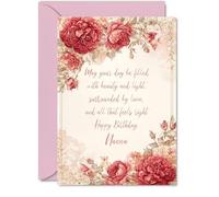 Nana Birthday Card, Vintage Peonies