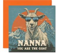 Nana Birthday Card - You Are The Goat - Happy Birthday Card for Nana from Grandson Granddaughter, 145mm Funny Animal Bday Greeting Cards
