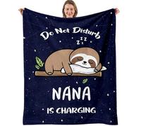 Nana Birthday Gifts, Grandma Gifts for Mothers Day Christmas from Grandkids, Nana is Charging Sloth Blanket 50"X60"