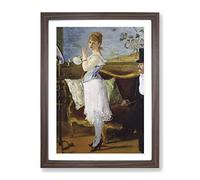 Nana By Edouard Manet Classic Painting Framed Print | A2 Walnut Framed Wall Art | Ready to Hang | Classic Historical Picture | Living Room Bedroom Lounge Office