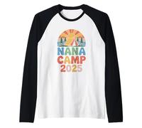 Nana Camp 2025 Family Grandkids Summer Fun Raglan Baseball Tee