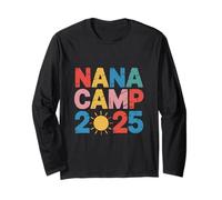 Nana Camp 2025 Family Vacation Summer Camping Crew Kids Long Sleeve T-Shirt