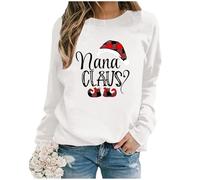 Nana Claus Sweatshirt for Women Christmas Grandma Long Sleeve Shirts Christmas Mimi Grammy Nana Claus Pullover Tops Jumpers for Women uk