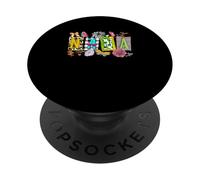 Nana Costume Mother's Day Leopard Colorful Floral Butterfly PopSockets Adhesive PopGrip