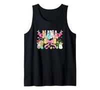 Nana Easter Bunny Flamingos Hunting Eggs Colorful Floral Tank Top