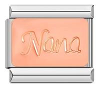 Nana Gift Grandma Rose Gold Silver 9mm Italian Charm Compatible With Nomination Bracelet