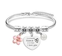 Nana Gifts,60th 70th Birthday Gift for Nana Present for Nan Happy Mother's Day Grandma Gift for Nanny,Presents for Grandma Grandparents Christmas Personalised Valentines Xmas Retirement Bracelet