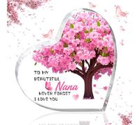 Nana Gifts, Gifts for Nana - Heart Shaped Acrylic Plaque, Nana Birthday Gifts, Thoughtful Nana Gifts from Grandchildren, Best Nana Gifts, Personalised Gifts for Nana on Christmas Thanksgiving (Nana)