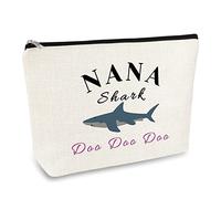 Nana Gifts Grandma Gifts Makeup Bag Nana Shark Cosmetic Bag Gift Funny Christmas Birthday Gift for Grandma Grandmother Nana Mothers Day Thanksgiving Day Gift Retirement Gift Travel Toiletry Bag