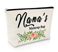 Nana Gifts Nanny Gifts Cosmetic Bags Nana Christmas Cosmetic Pouch Grandma Gifts from Granddaughter Grandson Birthday Gifts for Nana Nanny Makeup Bag Mother's Day Gift from Grandchildren Makeup Bag