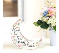 Nana Love you to the Moon and back standing ornament. 10cm x 10cm, Birthday, Christmas.