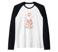 Nana Mother's Day Goose Bow Tie Drinking Coffee Farmer Raglan Baseball Tee