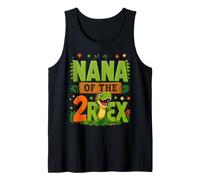 Nana of The 2 Rex Dinosaur 2nd Birthday Family Matching Tank Top